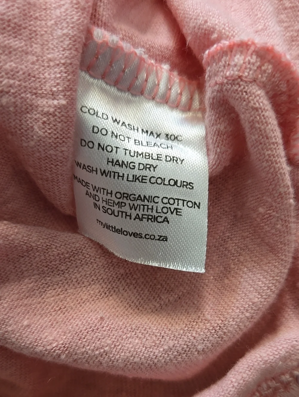 My Little Loves Pink Organic Cotton And Hemp Wrap Onesie - 6-12m